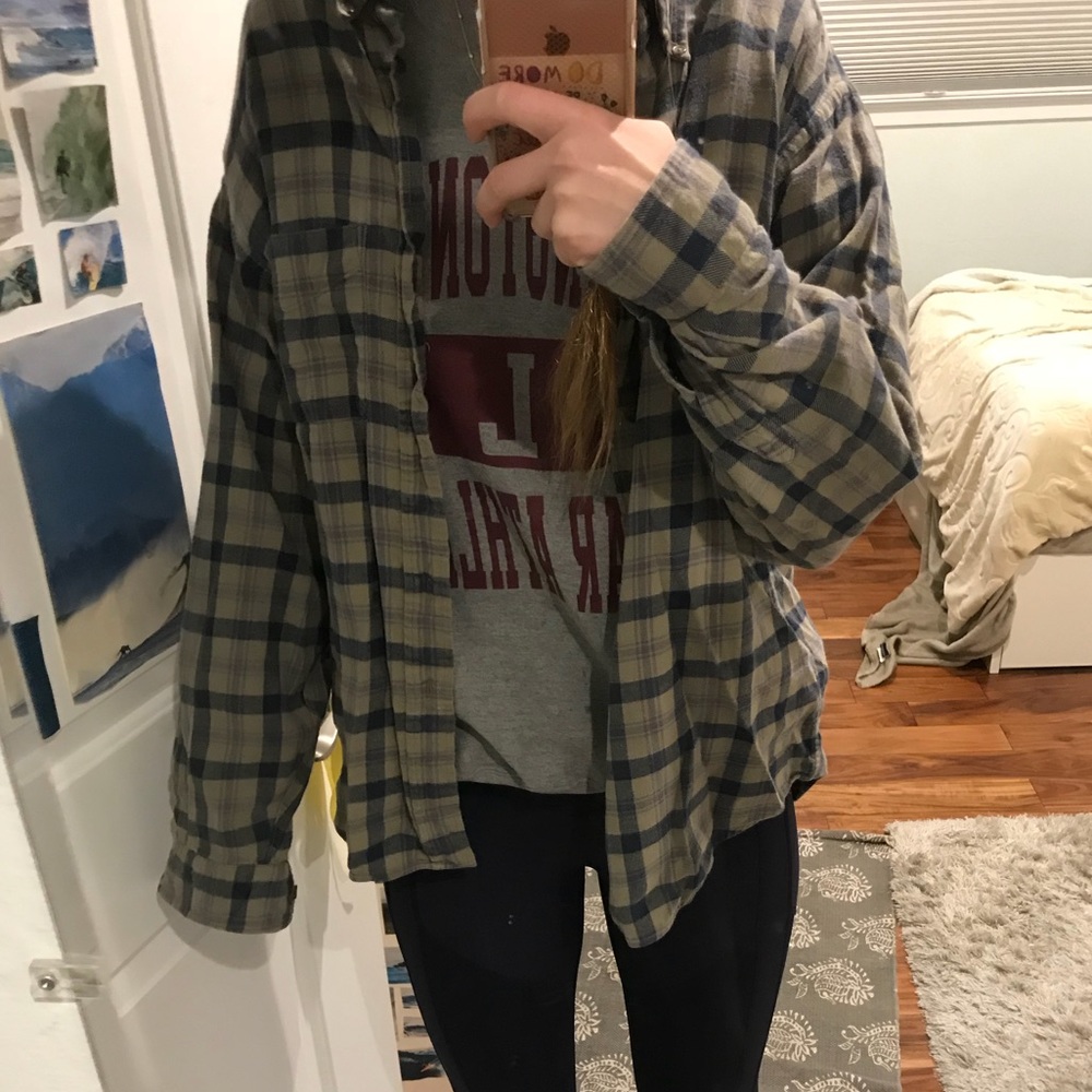 Vintage brown dark flannel! Brandy Melville style!
